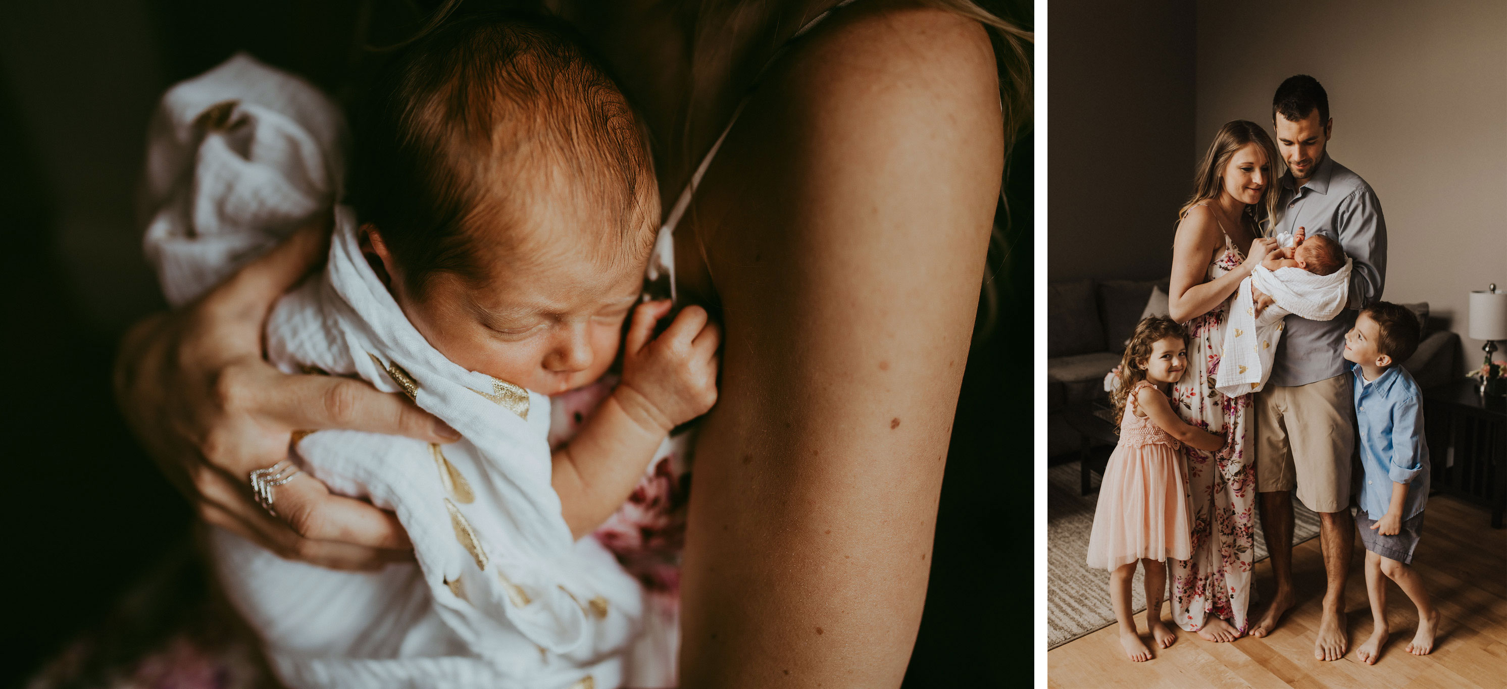 In-Home Newborn photos with family of five in Happy Valley, Oregon