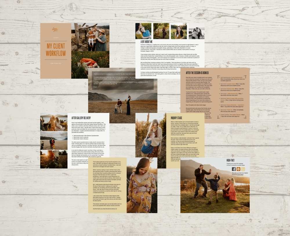 Sample of the content inside the guide - CRM's and workflows for family, newborn, and maternity  photographers