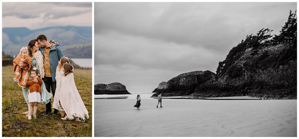 Collage of family photos in beautiful locations