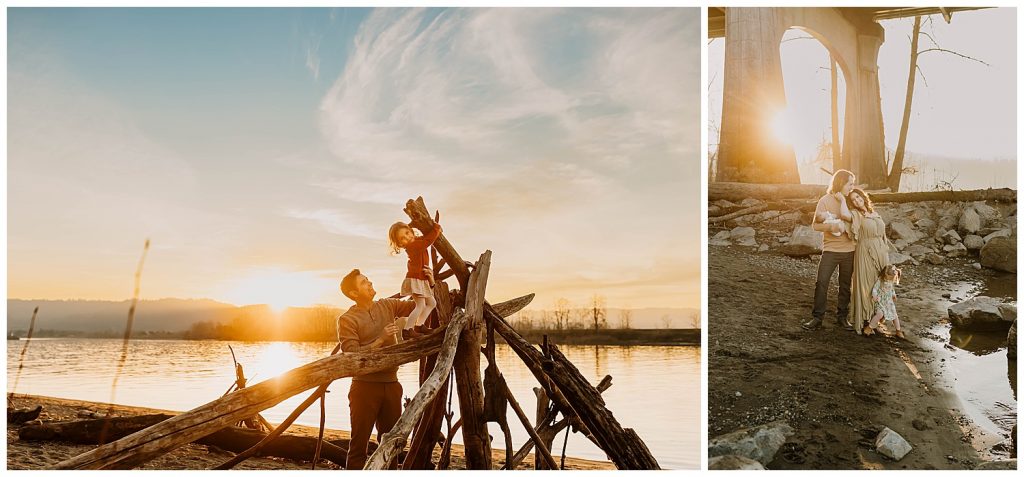families at pretty spots during golden hour - examples of good photo spots